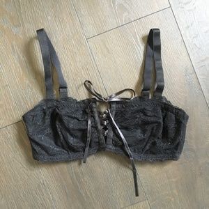 NEW Lace-up Unlined Underwire Bra Bralette